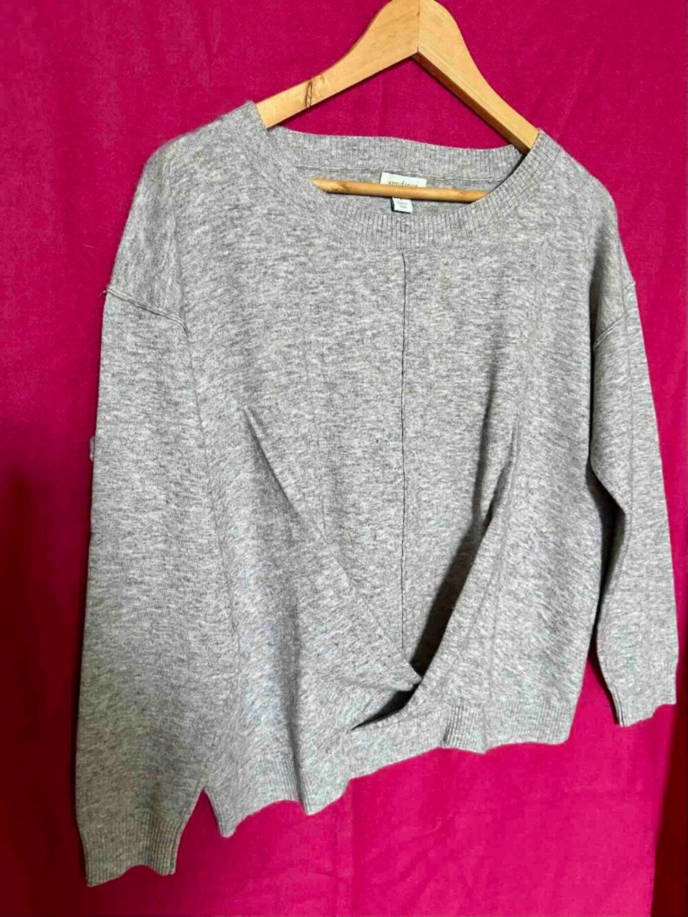 NWOT Sundance HeatherGrey Boatneck Sweater fine summer surplice knit L